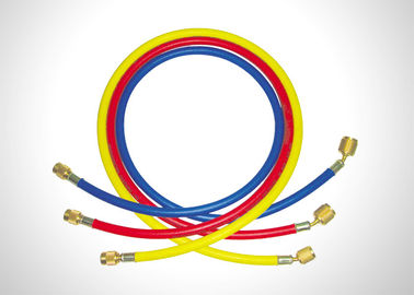 Red Yellow Blue R134a Charging Hose , Ac Refrigerant Hose With 1/4" SAE Connection